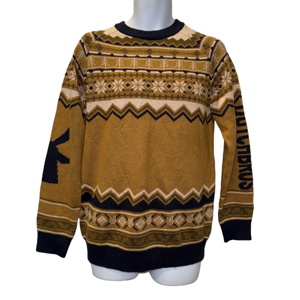 Rare Dutch Bros Brothers Christmas Sweater Mens S Brown Windmill Fair Isle